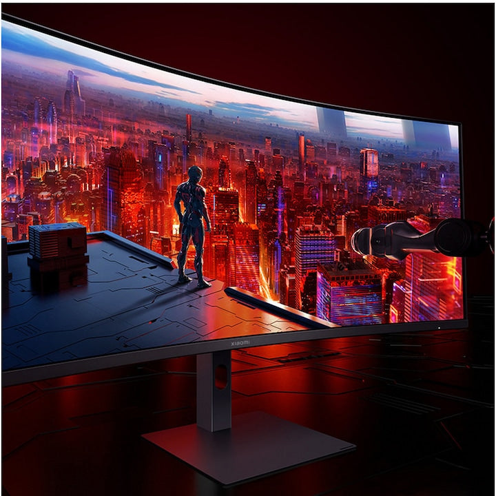 Xiaomi G34i Ívelt gaming monitor, 34", WQHD, 180Hz, AMD FreeSync Premium, 1400R, DCI-P3: 95%, HDMI, VESA, Pivot, Fekete