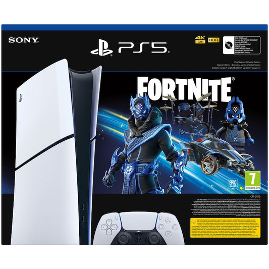 PlayStation 5 Digital Edition (PS5) Slim konzol, 1 TB SSD, D-váz, Fortnite Cobalt Star digitális csomag